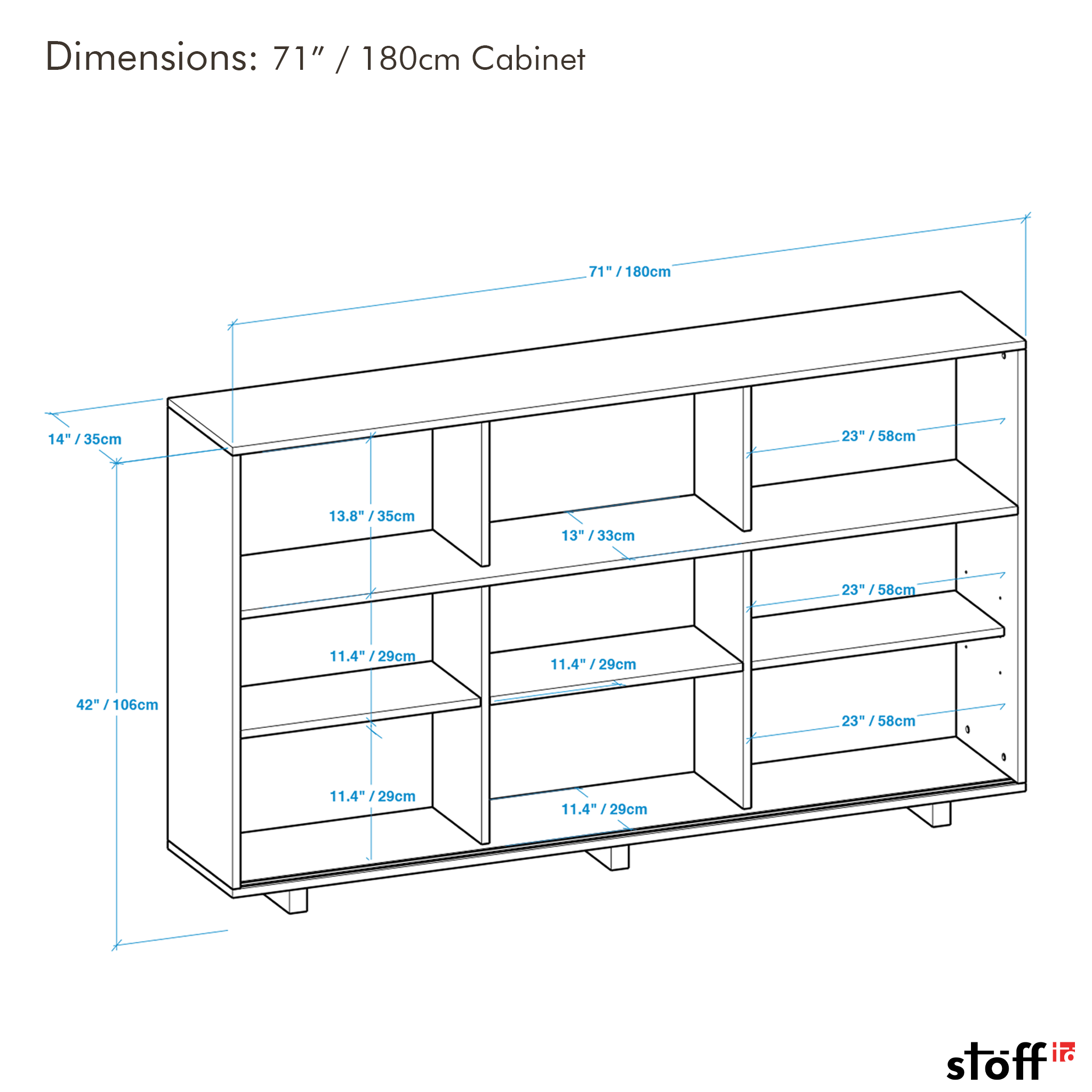 Solid Wood High Sideboard