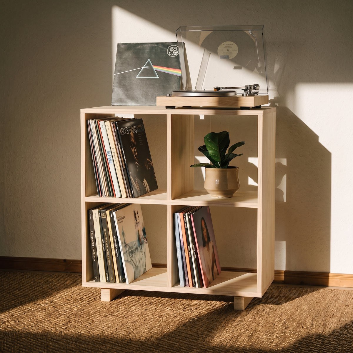 Étagère à disques et bibliothèque à 3 niveaux