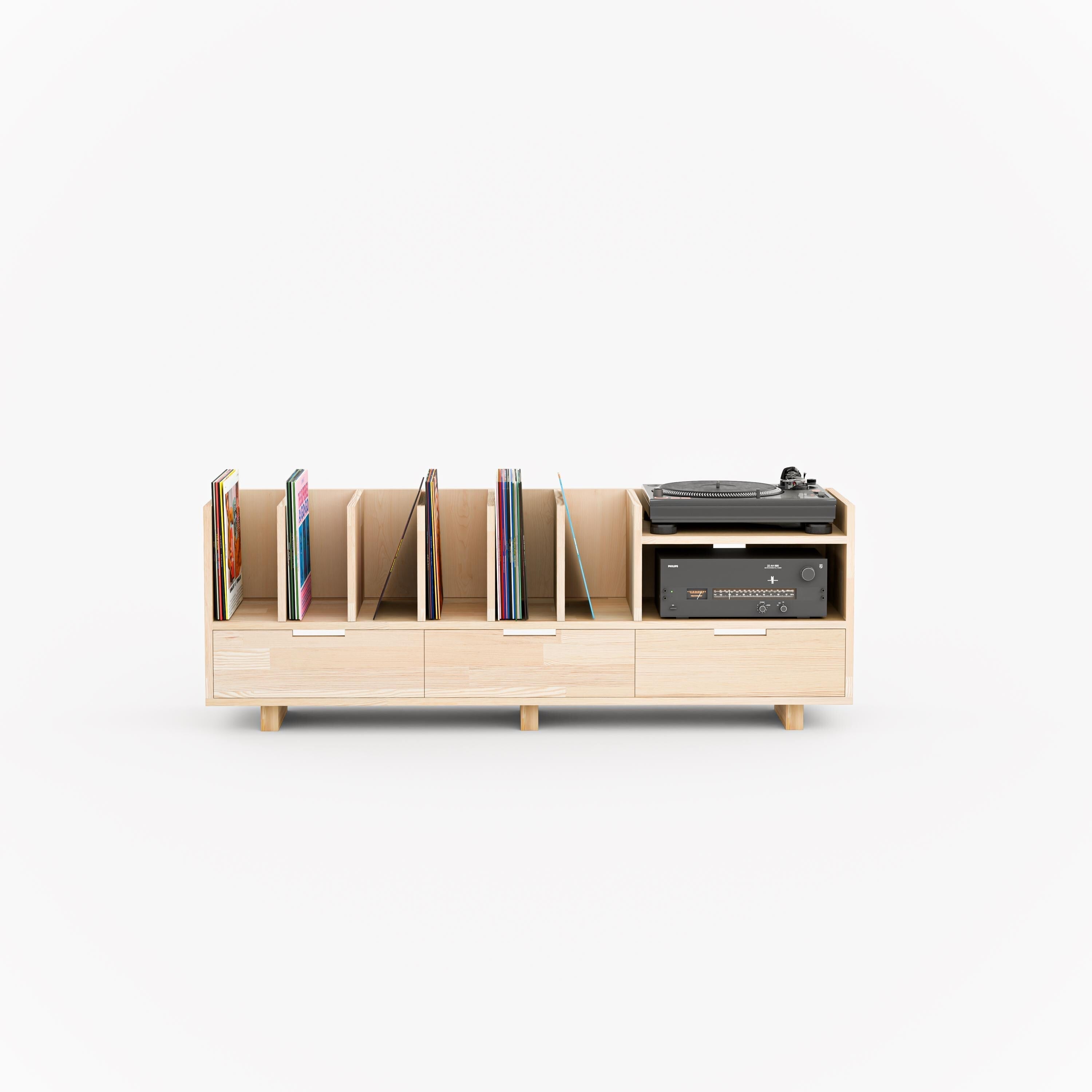 Vinyl Record Display Stand with Drawers
