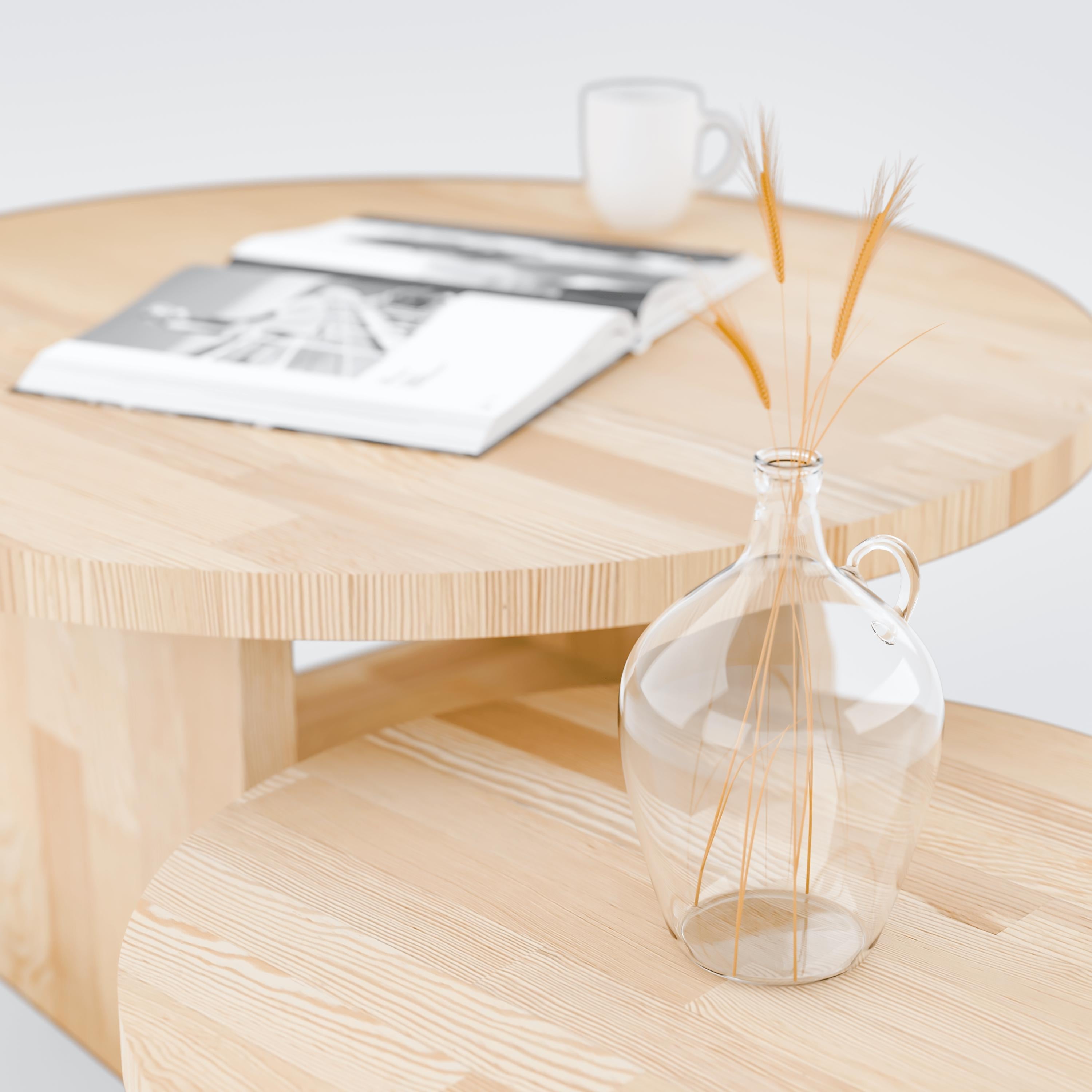 Round Coffee Table (With Shelf)