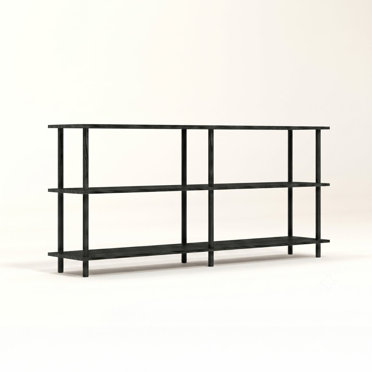 Massivholz-Regaleinheit mit 3 Ebenen