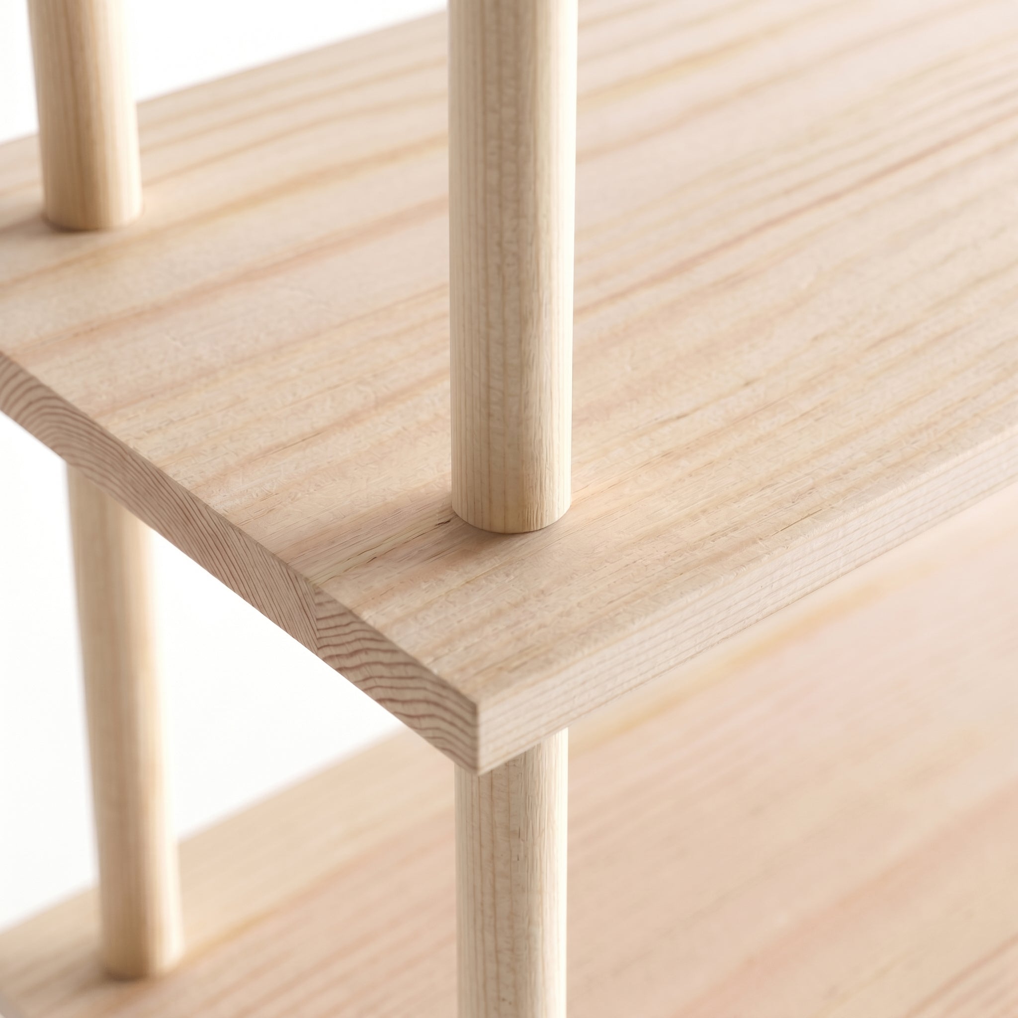 Solid Wood 4-Tier Shelving Unit