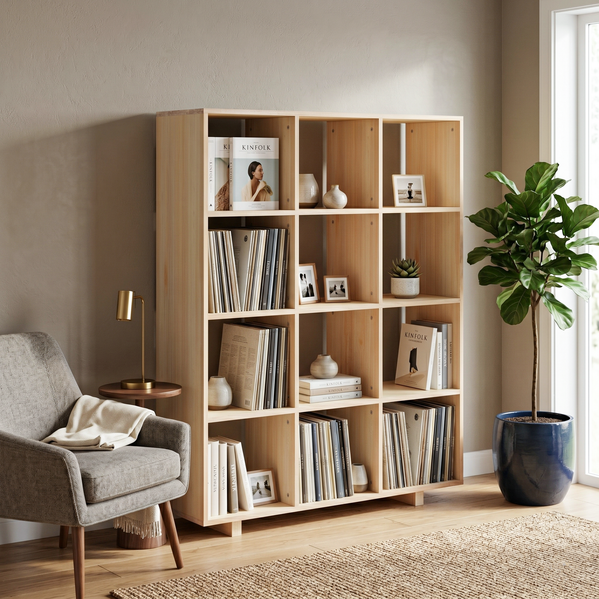 3-stufiges Schallplattenlager &amp; Bücherregal