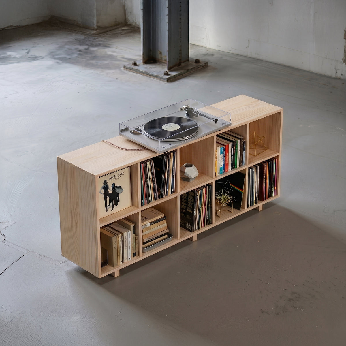 Étagère à disques et bibliothèque à 3 niveaux