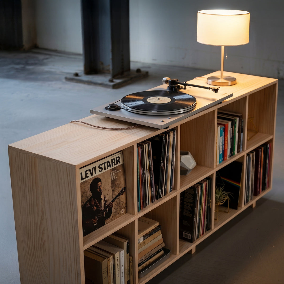 Étagère à disques et bibliothèque à 3 niveaux