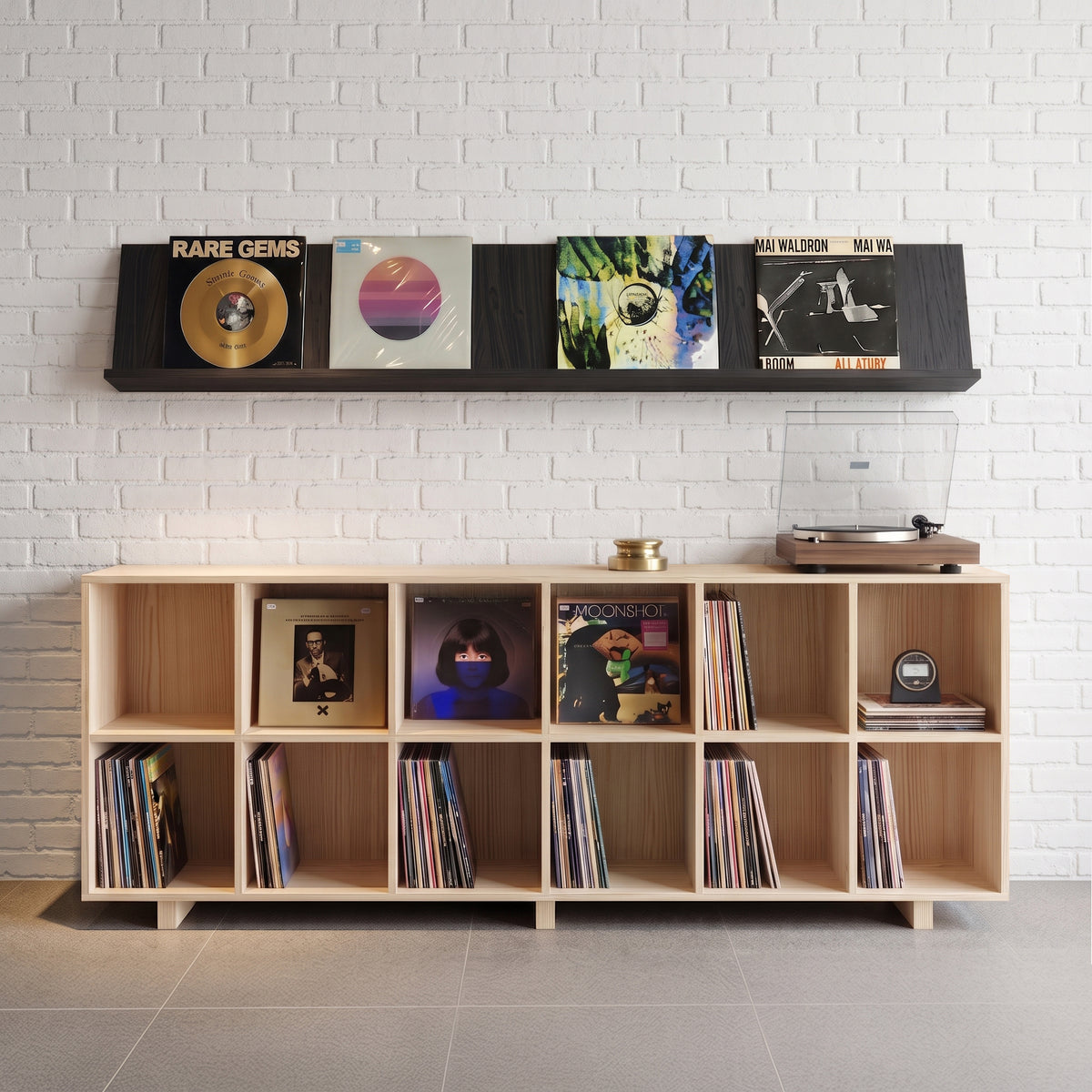 Étagère à disques et bibliothèque à 3 niveaux