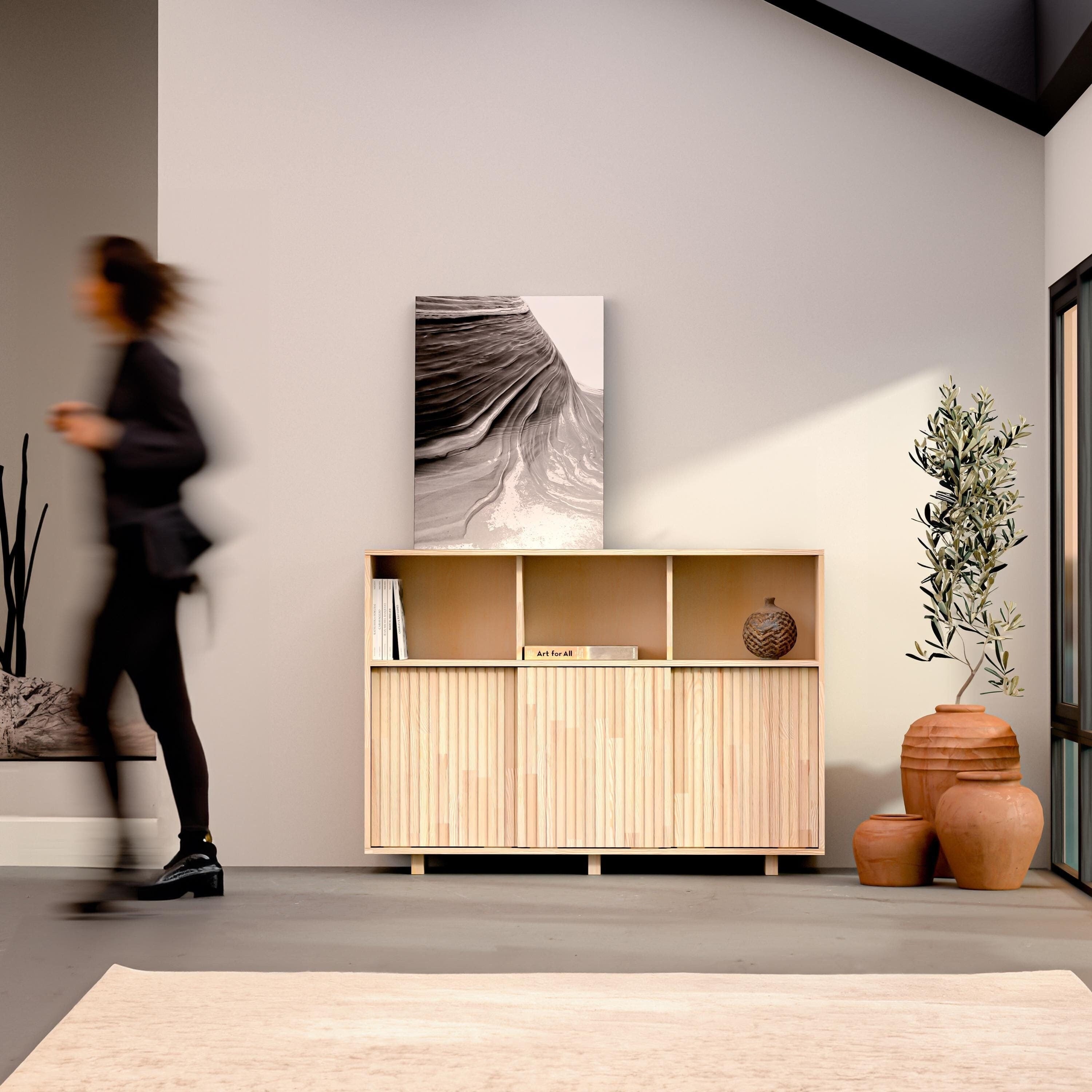 Solid Wood High Sideboard