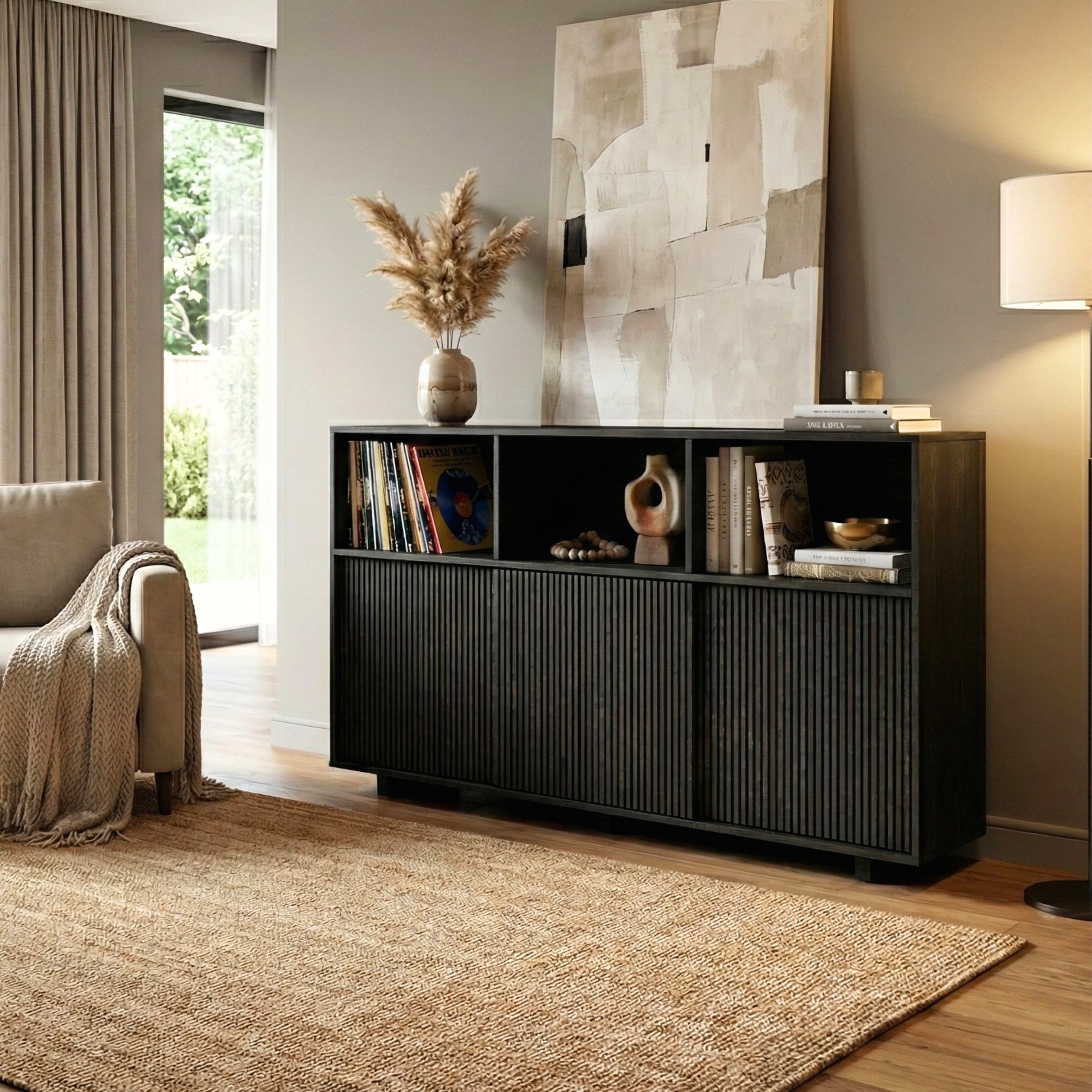 Solid Wood High Sideboard